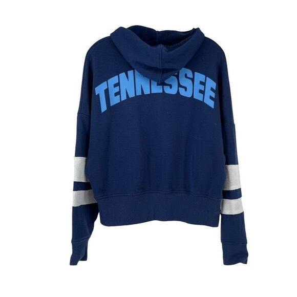 Junk Food Tennessee Titans Hoodie Blue Womens Size M Cropped Balloon Sleeve Top - Picture 2 of 9